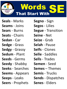 5 Letter Words That Start With SE Vocabulary Point