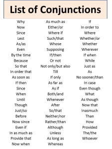 Conjunction And Its Types With Examples (list Of Conjunctions 