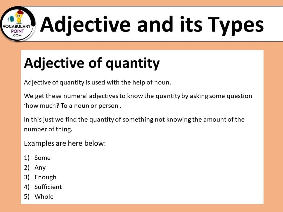 adjective of quantity
