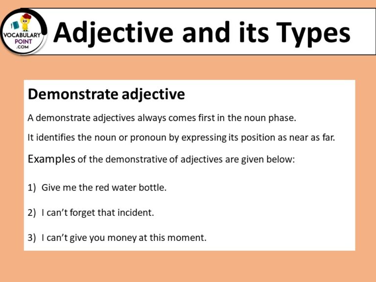 Adjective and Its Types (Download PDF) - Vocabulary Point