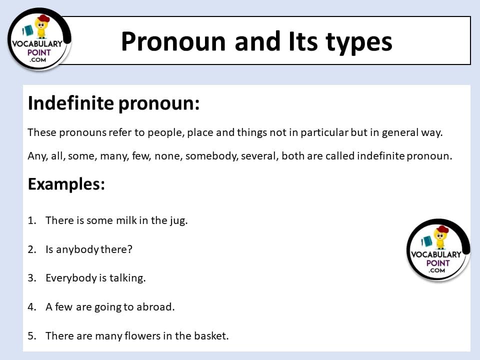 indefinite pronoun