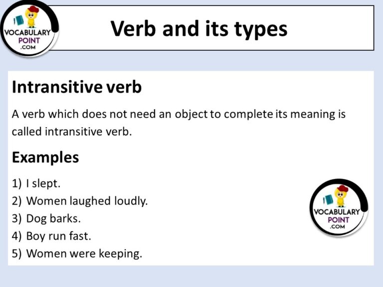 Verbs and Its Types (Types of Verbs with Examples) - Vocabulary Point