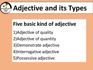 Adjective and Its Types (Download PDF) - Vocabulary Point