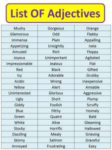 Adjective And Its Types (download Pdf) - Vocabulary Point