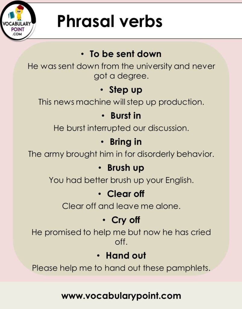 list of phrasal verb