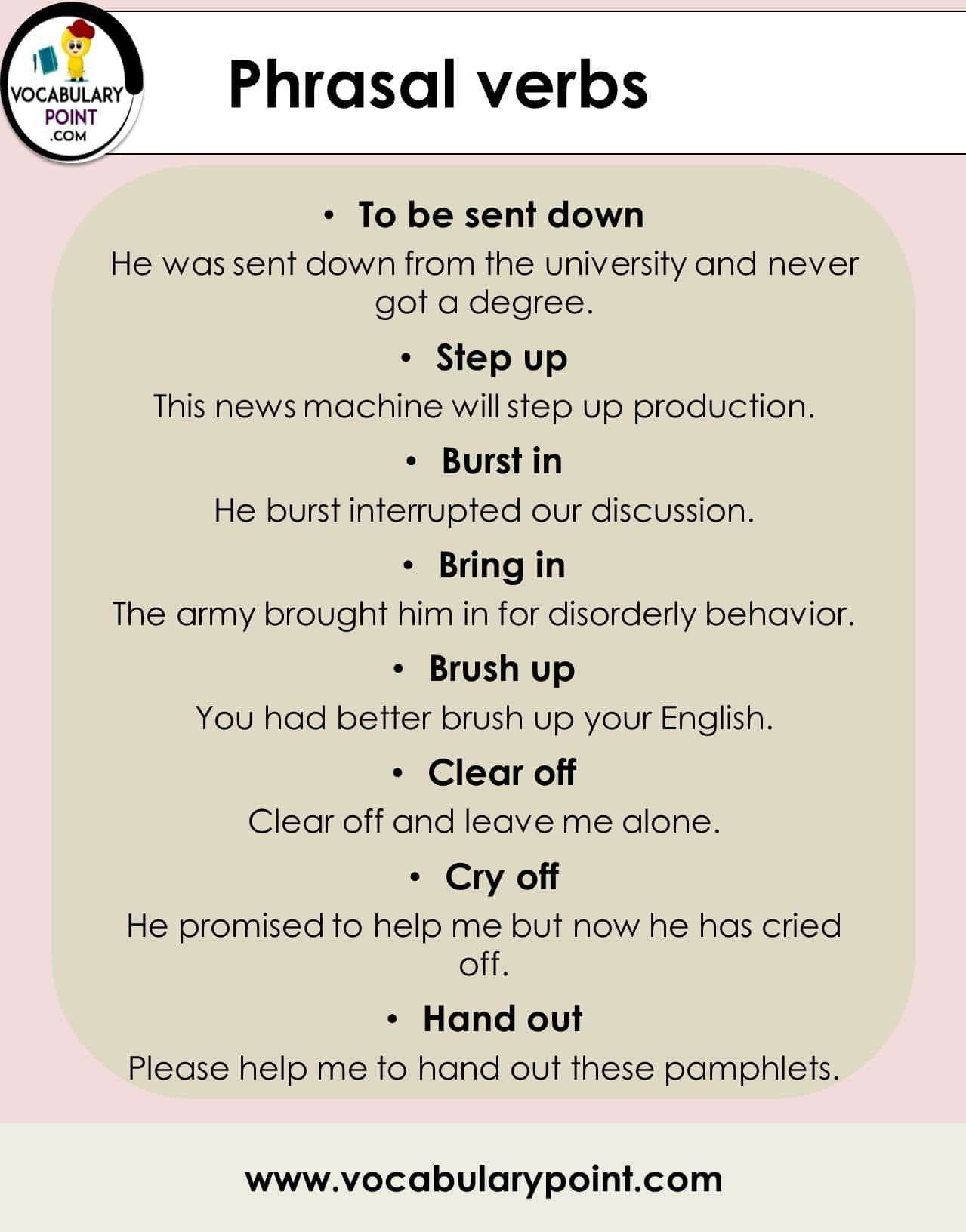 List Of Phrasal Verbs Pdf - Vocabulary Point