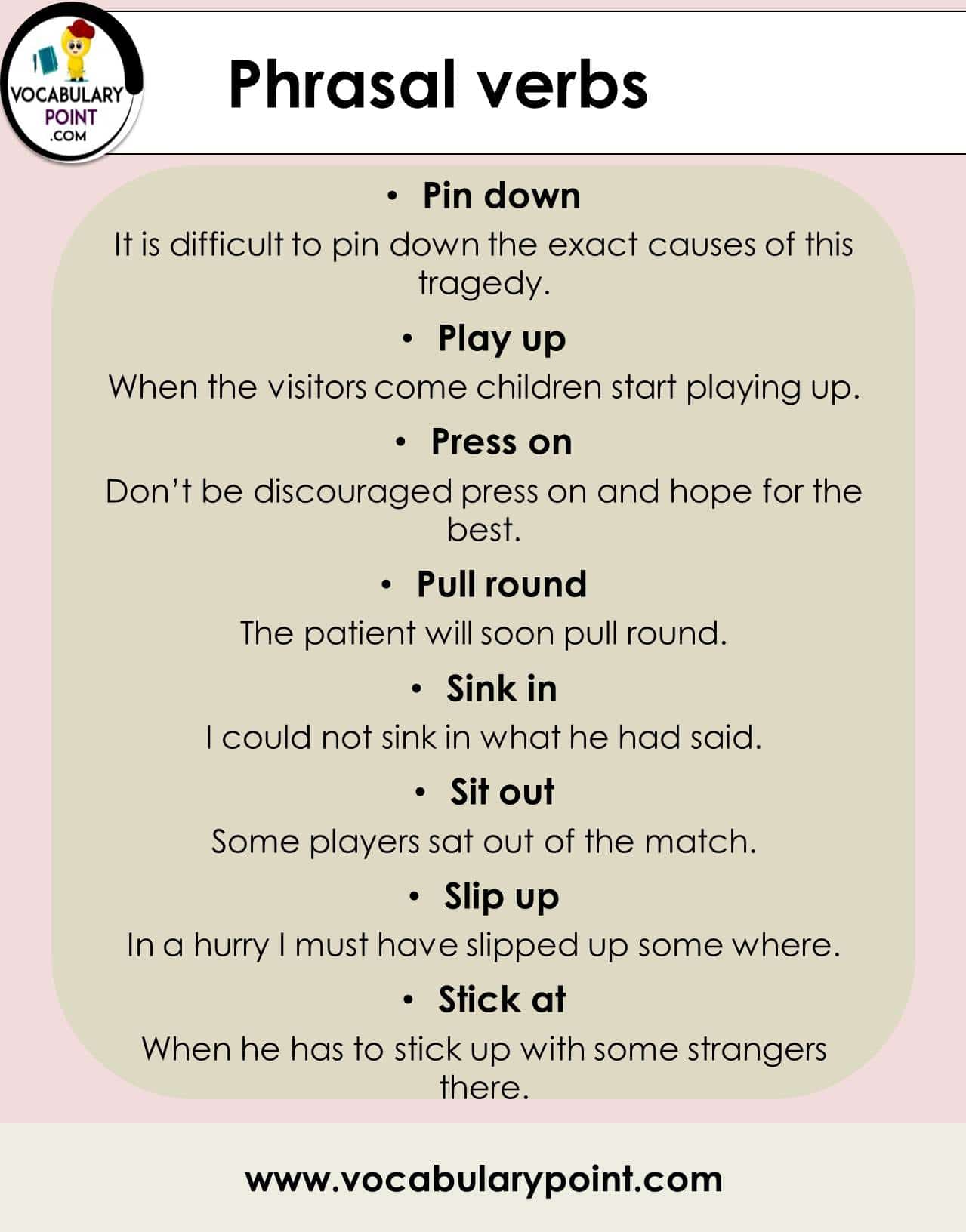 60+ List of Phrasal Verbs (Download PDF) - Vocabulary Point