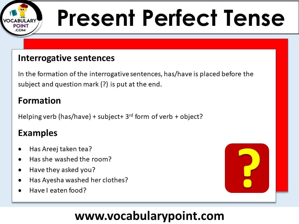 present perfect tense interrogative sentences