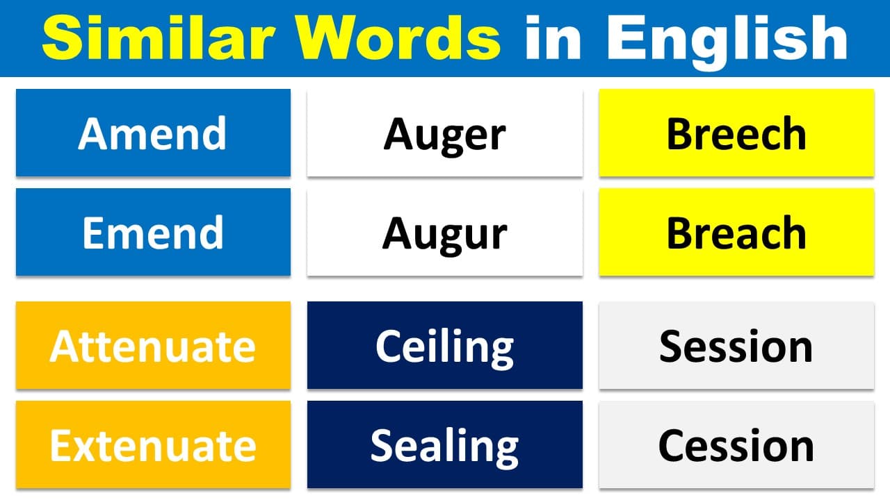 Similar Words In English