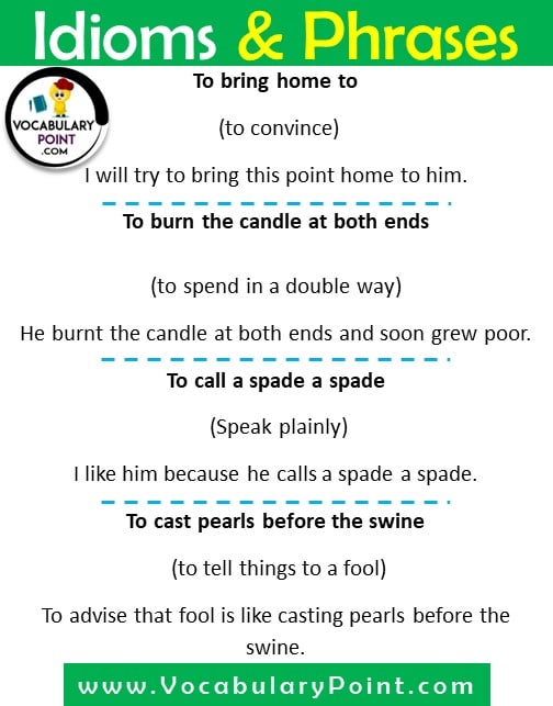 Idioms and Phrases in English With Meanings and sentences (4)