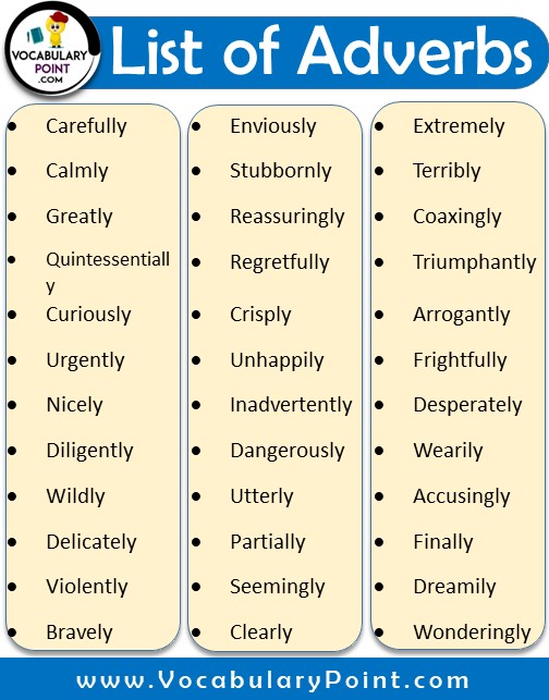 list of adverbs with ly pdf with examples