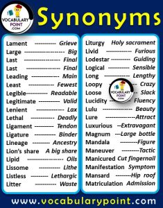 2000+ Synonyms List A to Z (Synonyms List PDF) - Vocabulary Point