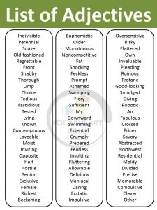 2000+ Word list of adjectives PDF | Download PDF - Vocabulary Point