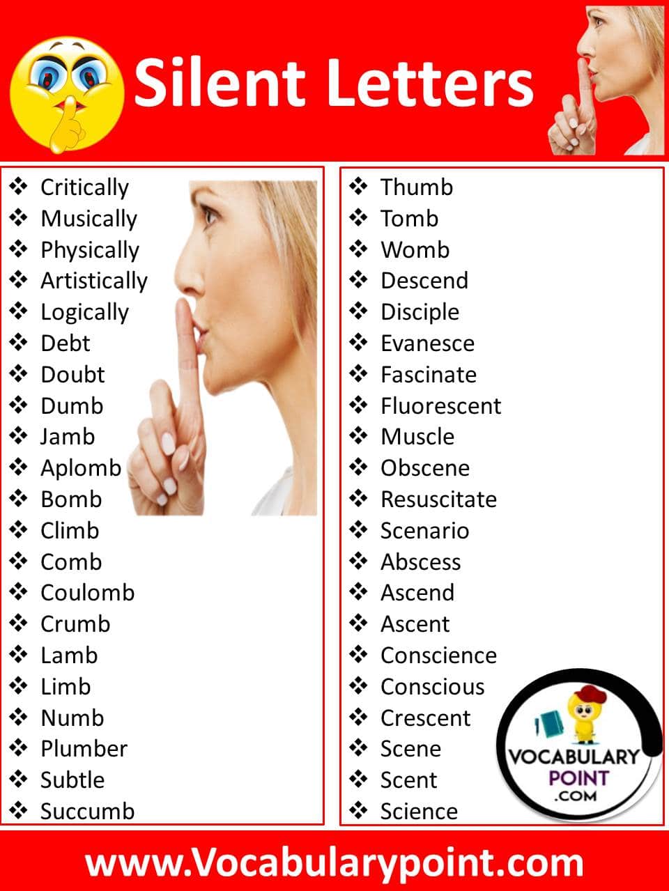 List Of All Silent Letters In English Pdf