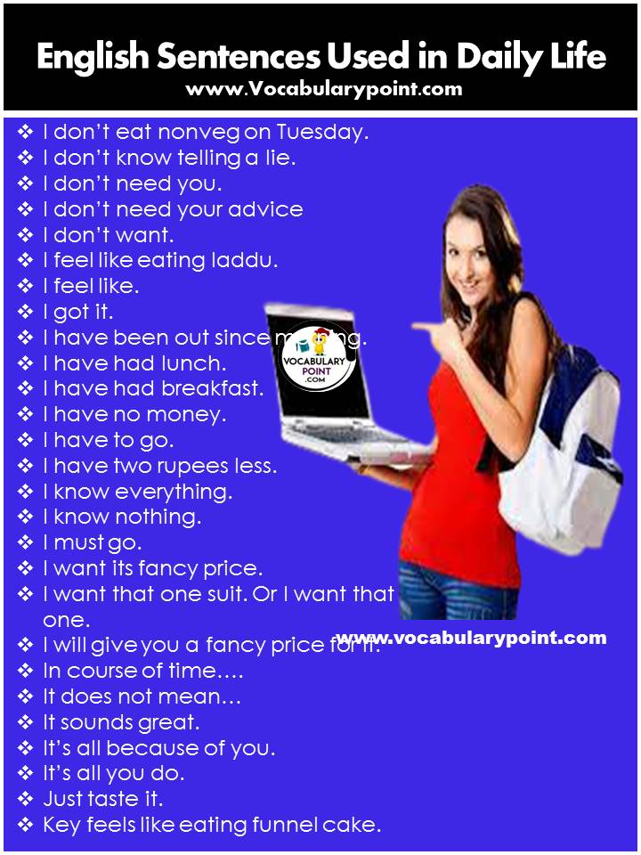 common english sentences used in daily life