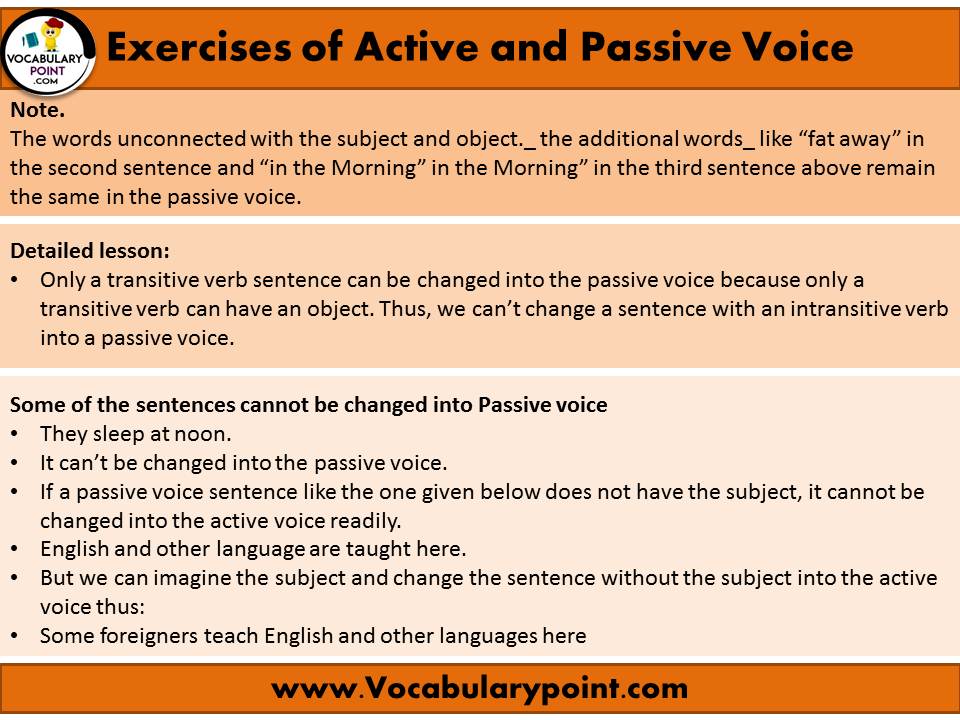 active and passive voice with example
