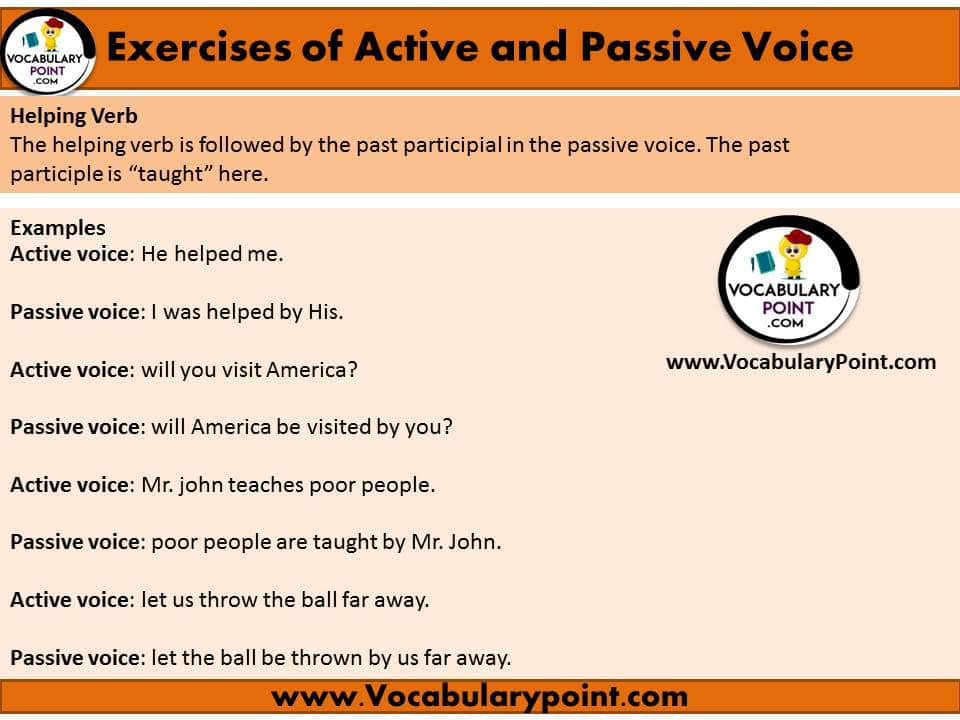exercise of active and passive voice with answer pdf
