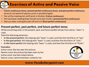 Exercises of Active and Passive voice with Example - Vocabulary Point