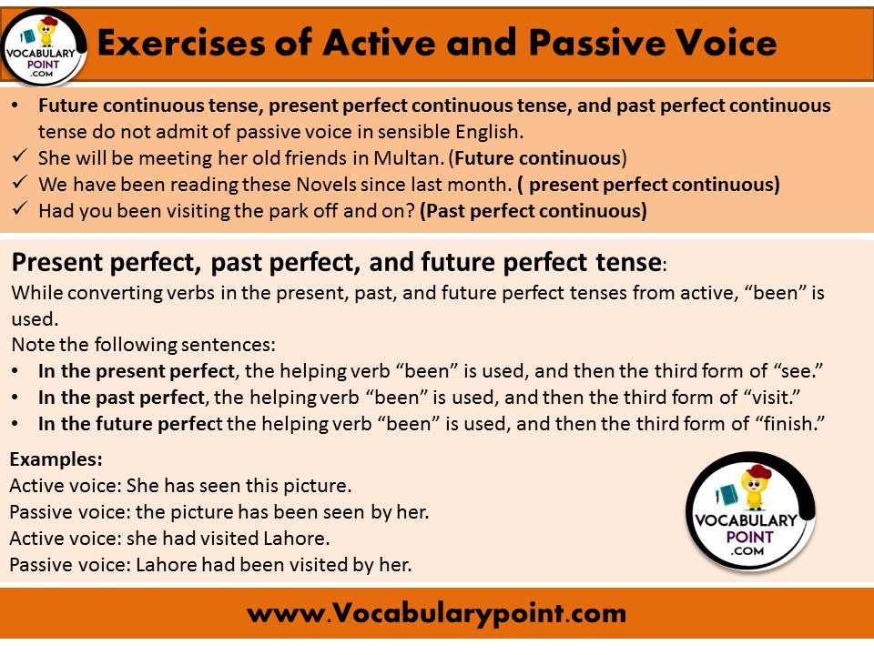 simple exercise of active and passive voice