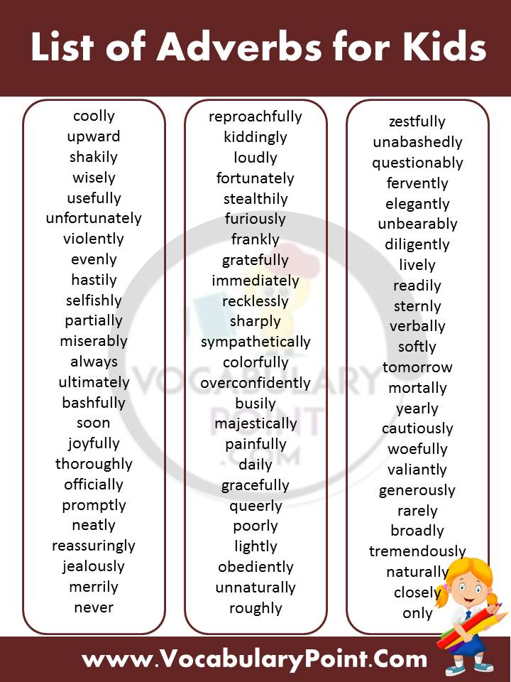 list of adverbs in english
