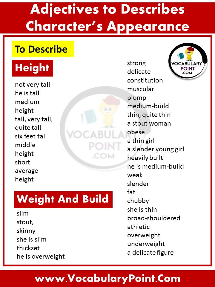 adjectives to describe appearance and personality