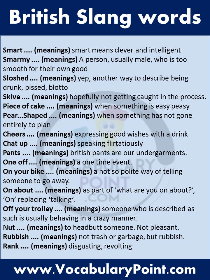 common british slang words