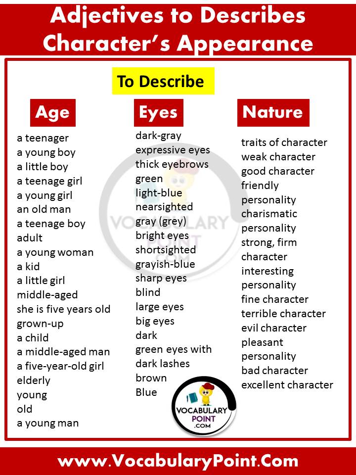 adjectives to describe appearance