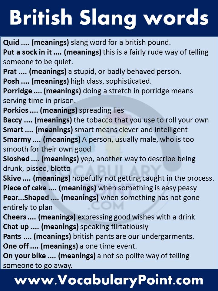 british slang words and phrases