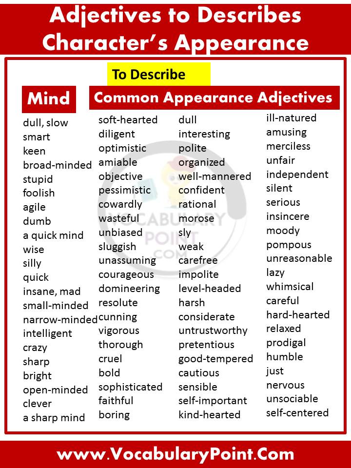 esl adjectives to describe appearance