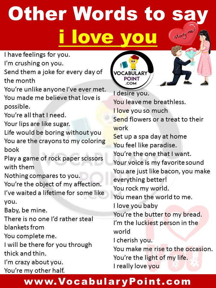 Other Words to say i love you