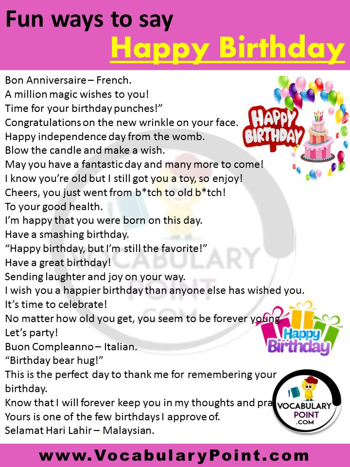 Other ways to say happy birthday in English PDF