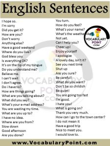 Best Daily Conversation English Sentences PDF - Vocabulary Point