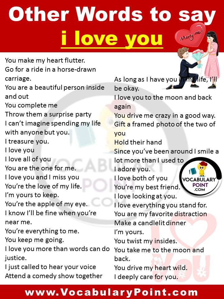 Other Words to say i love you | funny ways to say i love you - Vocabulary  Point