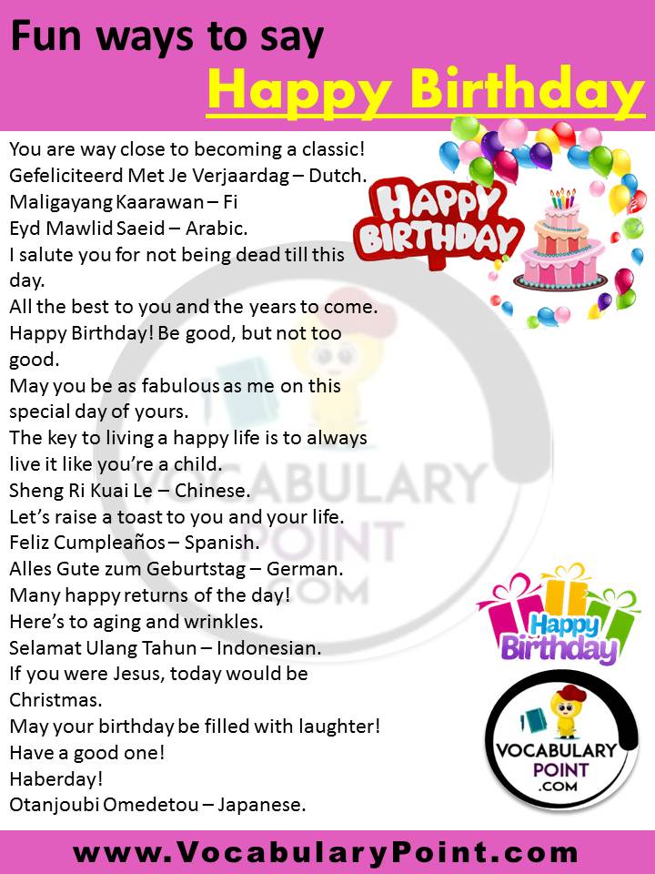 Other ways to say happy birthday in English PDF