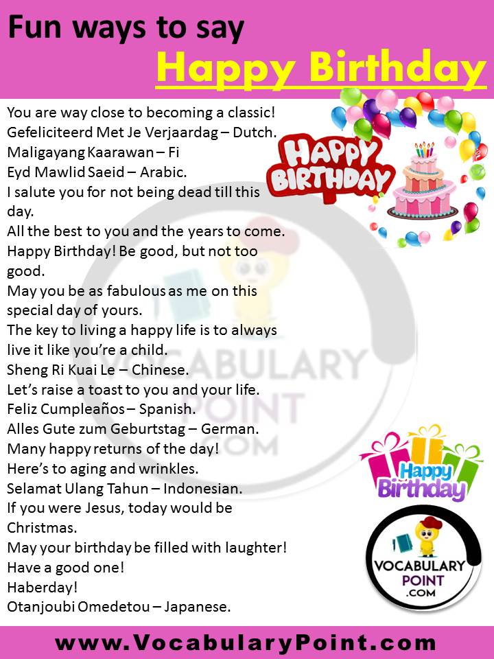 Other Ways To Say Happy Birthday | Funny, Creative & Idiomatic ...