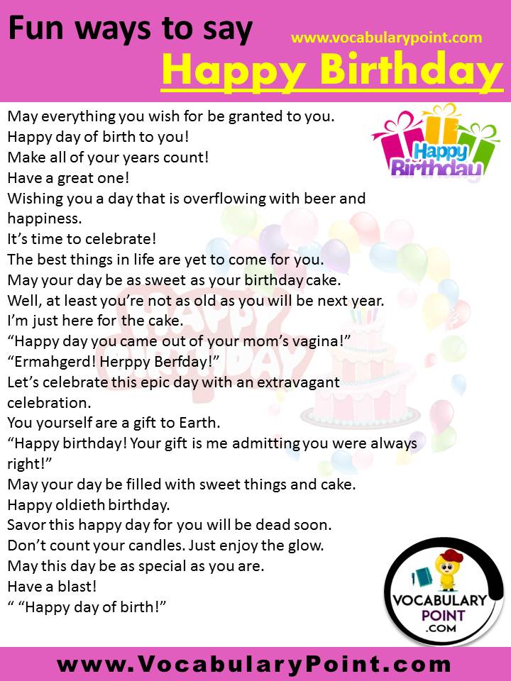 Other Ways To Say Happy Birthday | Funny, Creative & Idiomatic ...