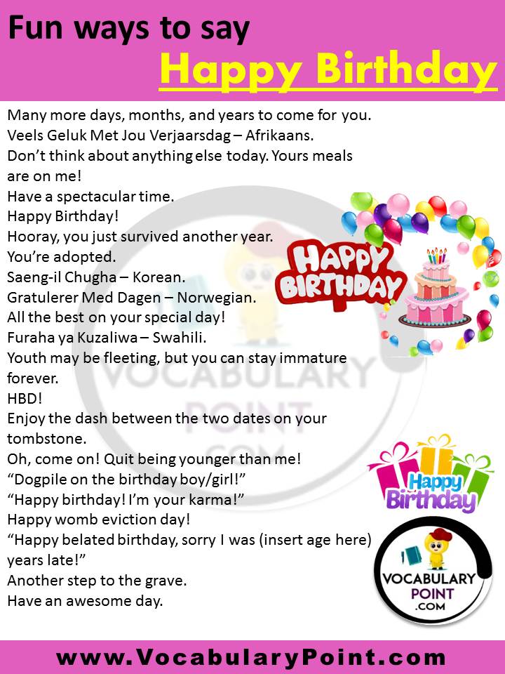 Other Ways To Say Happy Birthday | Funny, Creative & Idiomatic ...