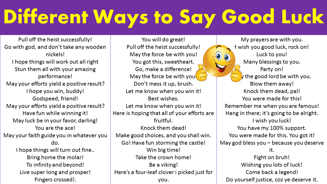 different ways to say good luck