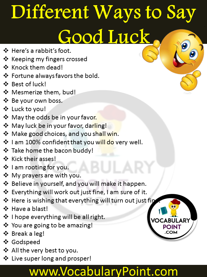 funny ways to say good luck