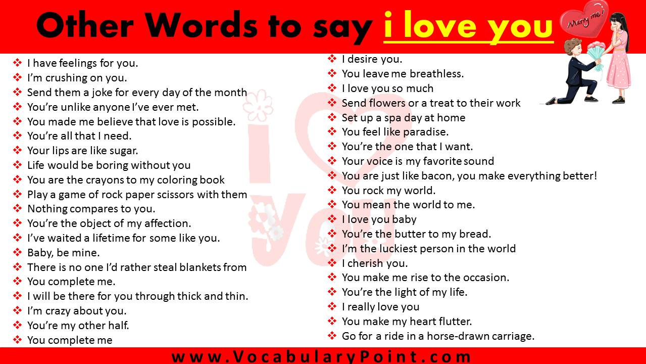 Other Words For Saying I Love You