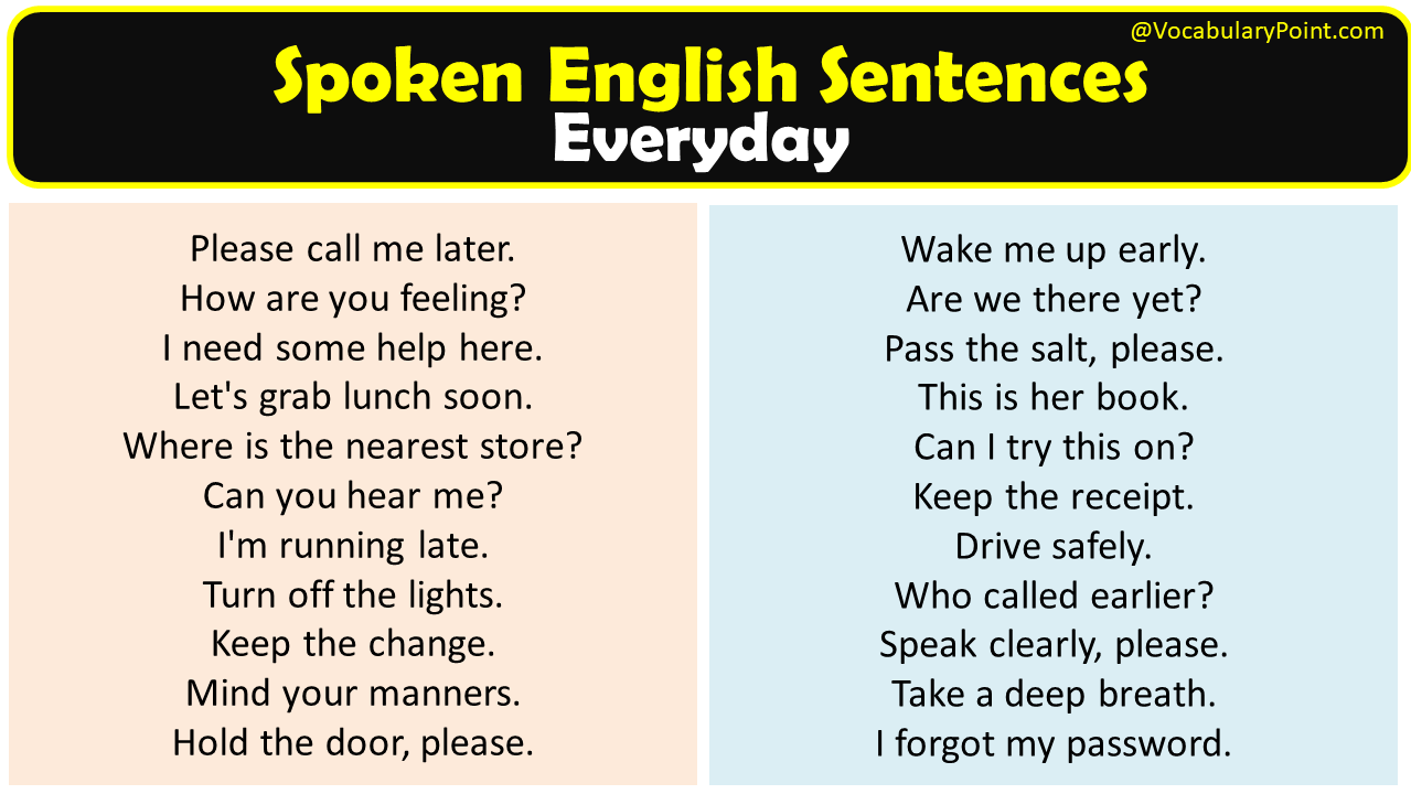 Daily Spoken English Sentences