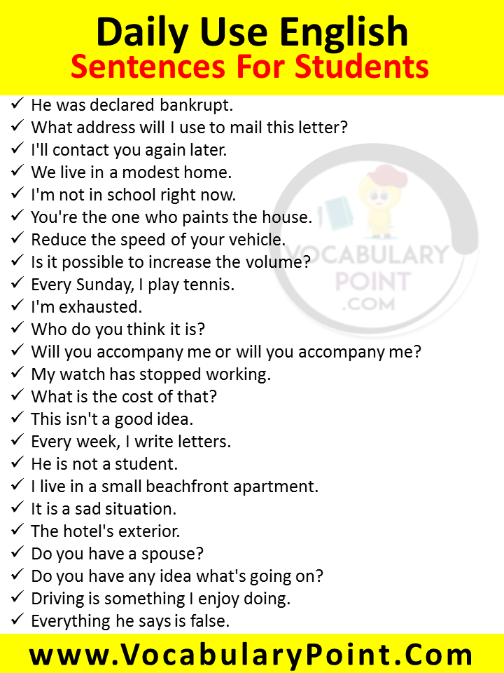 Daily Sentences Of English