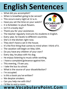 500 Daily Use English Sentences PDF - Vocabulary Point