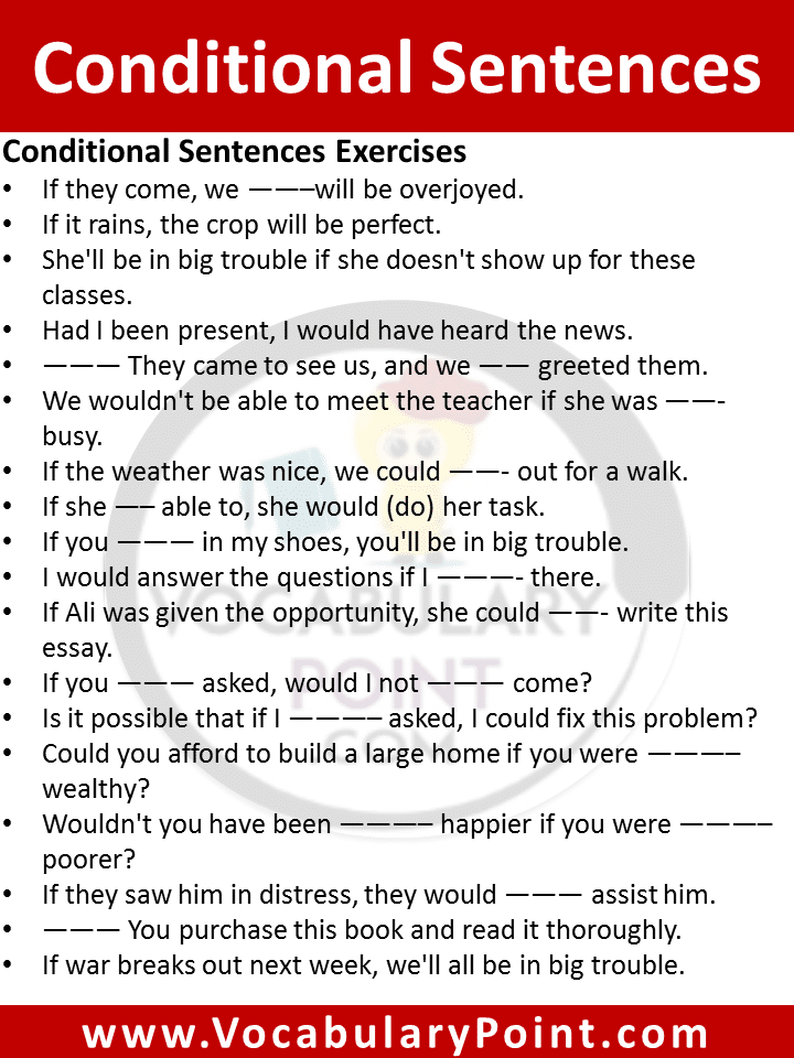 conditional sentences, conditional sentences in english grammar rules