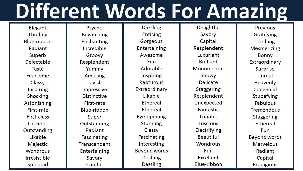 different words for amazing