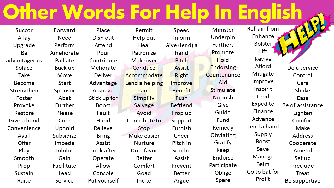 other words for help and support