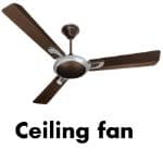 Ceiling Fan list of electric appliances