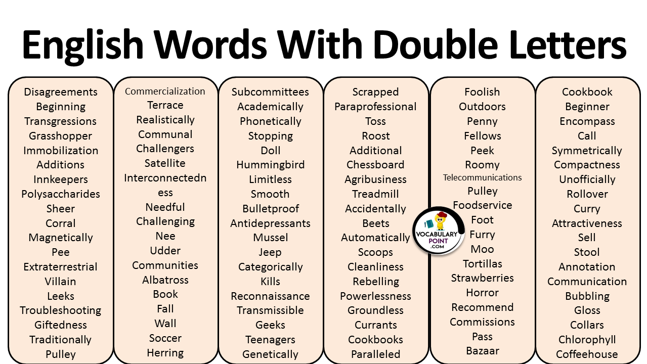 english words with double letters