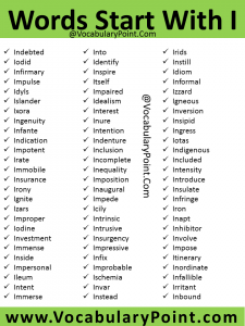 English words start with i | List of words start with I in English ...