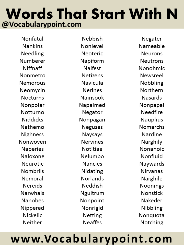 Unique Words That Start With N To Describe Someone